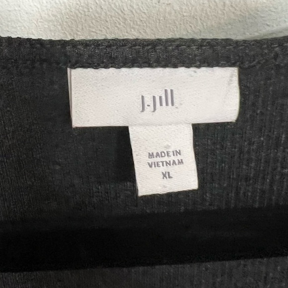 J.Jill Charcoal Ribbed Knit Wrap Dress - Picture 9 of 15